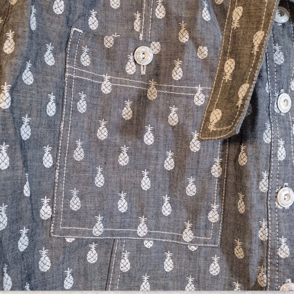 Keds Women's L Grey & White Pineapple Print Belted Tie Front Skirt NWT - Picture 3 of 6